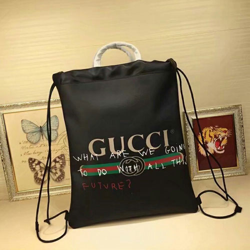 Gucci品牌術家聯(lián)名個性格言系列全皮背包494053