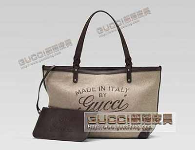 真品品質(zhì)女包247209淺米色 gucci craft中號購物袋 單肩包