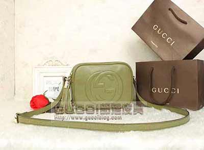 gucci女包 新款斜挎單肩包 真皮包308364 A7M0G軍綠