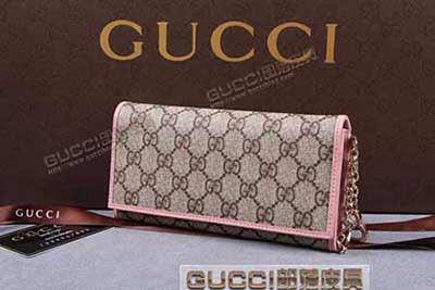 gucci 154185 啡PVC粉紅皮 古馳pvc錢包