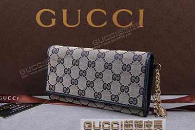 gucci 154185 藍(lán)布藍(lán)皮 古奇帆布配皮錢包