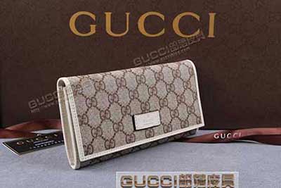 gucci 190334 啡PVC米白皮 古馳pvc錢包