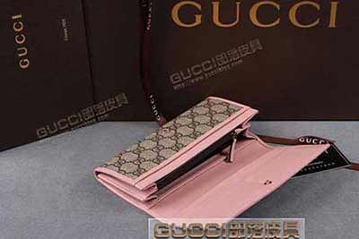 gucci 256336 啡PVC粉紅皮 古馳pvc錢包