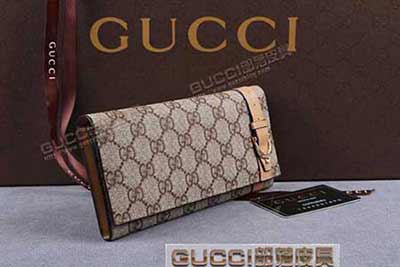 gucci 309756 啡PVC杏色皮 古馳pvc錢包