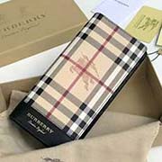 Burberry 柏寶利 原單出品 長(zhǎng)款二折包 馬仔格子料搭配進(jìn)口粒面小牛皮 40652351黑色 19cmx10cmx2.5cm