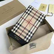 Burberry 柏寶利 原單出品 長款二折包 馬仔格子料搭配進口粒面小牛皮 40651851黑色 21cmx12cmx3cm