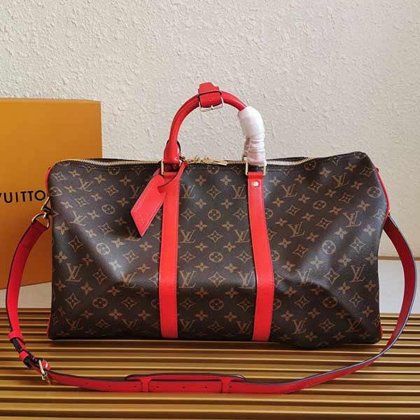 lv旅行袋價(jià)格 KEEPALL 大紅旅行袋M41416大紅