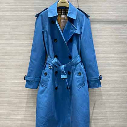 Burbery21早秋新品經(jīng)典肯辛頓版型高等藍(lán)Trench 風(fēng)衣