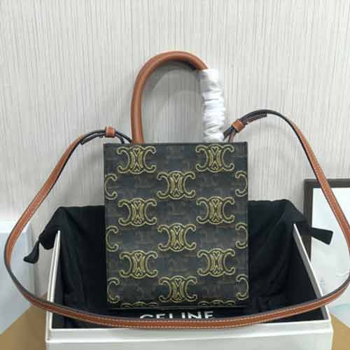 CELINe 520膠囊系列CABAS迷你標(biāo)志印心形刺繡豎款手袋16848迷你CABAS手袋