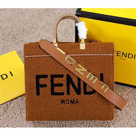 Fendi/芬迪女包經(jīng)典燙印字母托特包tote購物袋